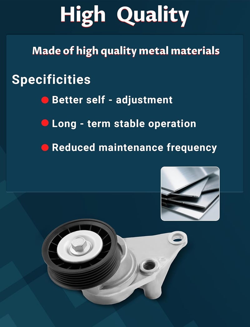 Ntoauto Belt Tensioner Assembly with Idler Pulley Kit, Serpentine Belt Tensioner & Drive Belt Tensioner, For Multi-V Belt Specific Tensioner– Replaces OE 12609719, 12555609, 12626222 - Image 5